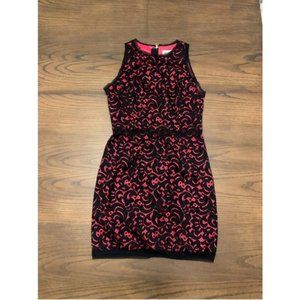 Milly Claudia Fuchsia and Black Lace Sheath Dress